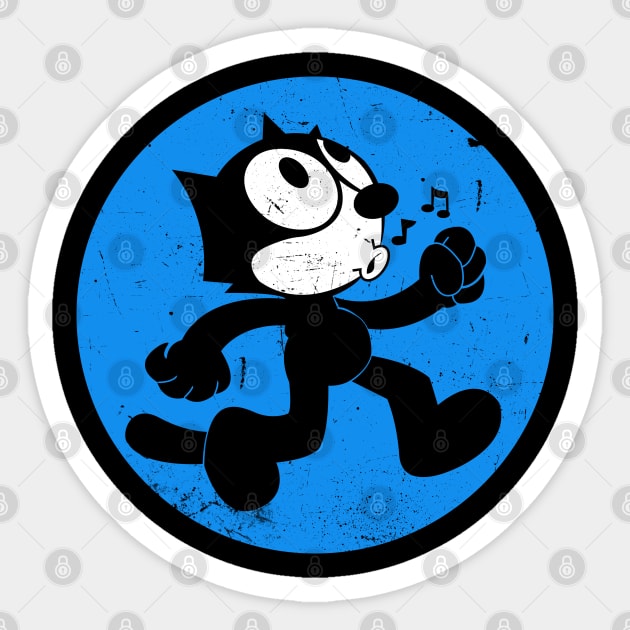 Felix The Cat Walking Whistle Sticker by technofaze